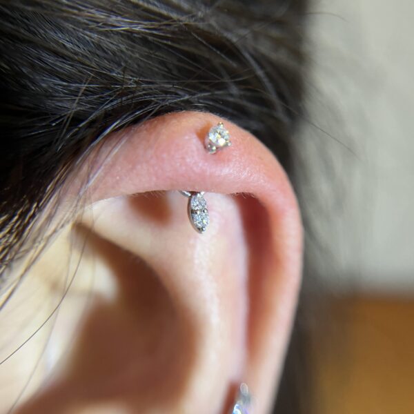 Double diamond eye charm
