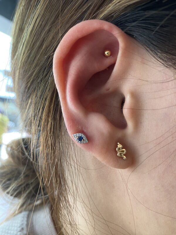 Plain solid gold rook barbell