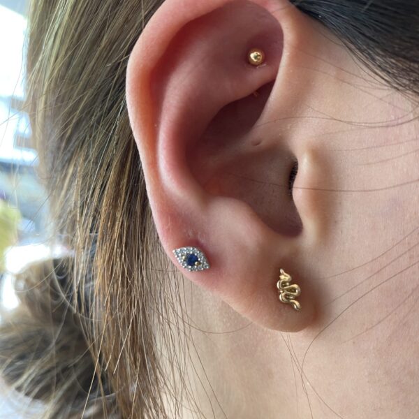 Plain solid gold rook barbell